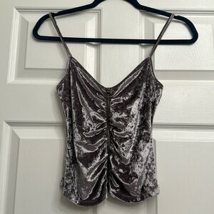 Grey Velvet Tank Top - Size Small